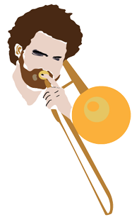 photo of sebastien llado playing trombone